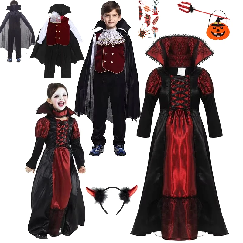 Boys and Girls Cosplay Costumes Ghost Bride Gothic Dress Hal