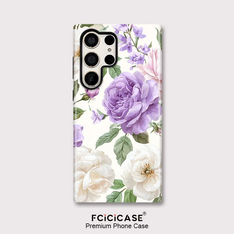 Fcicicase Phone Case For Samsung Galaxy S26 Edge S25 Ultra A56 S23+ A16 A36 S24 Plus A26 Shockproof Flower Pattern Cover