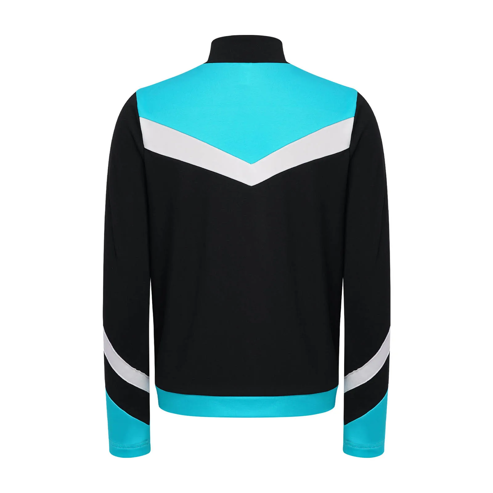 Costume d'entraînement de patinage artistique pour enfants garçons, doublure polaire à manches longues, strass brillants, flocon de neige, veste bloc de couleur, vêtements de danse