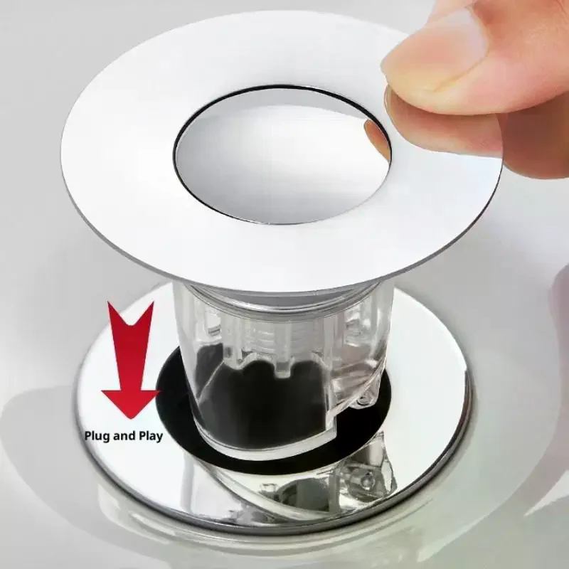 

Hair Catcher and Pop-Up Drain Filter for Wash Basins; Universal Bathtub Stopper, Kitchen Sink and Shower Plug Bathroom Tool