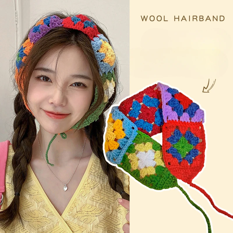 Handmade Women's Handwoven Headband Knitted  Band Headband Korean Hair Accessories