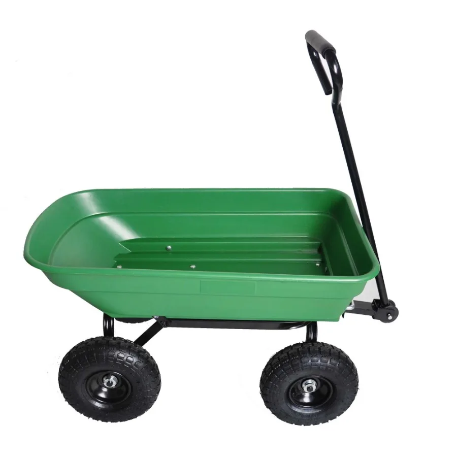 

Складная тележка Poly Garden с стальной рамой и колесами 10 дюймов Пневматические шины; грузоподъемность 300 фунтов