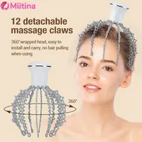 12 Claw Octopus Electric Head Massager Hands Free Therapeutic Head Scratcher Relief Hair Stimulation Rechargable Stress Relief