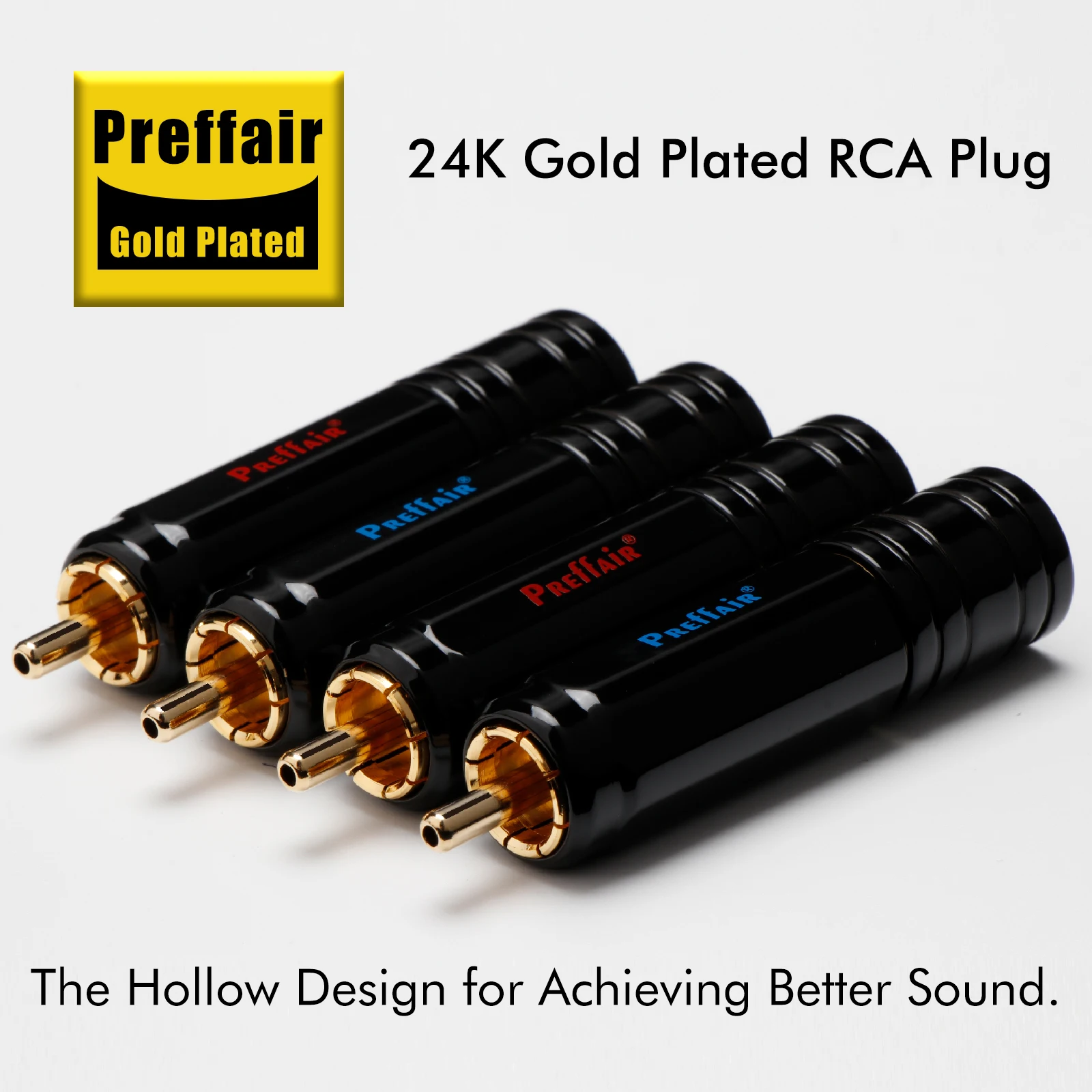 4PCS  24K Gold Plated Copper RCA Plug Durable RCA Connector Screws Soldering Locking Audio Video Plug Audiophile Pro Studio