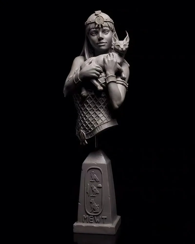 

1/10 Resin Model Figure Gk Micro Half Body Bust Of An Egyptian Girl 3d Printed White Model Unpainted And Unassembled Kit Toy