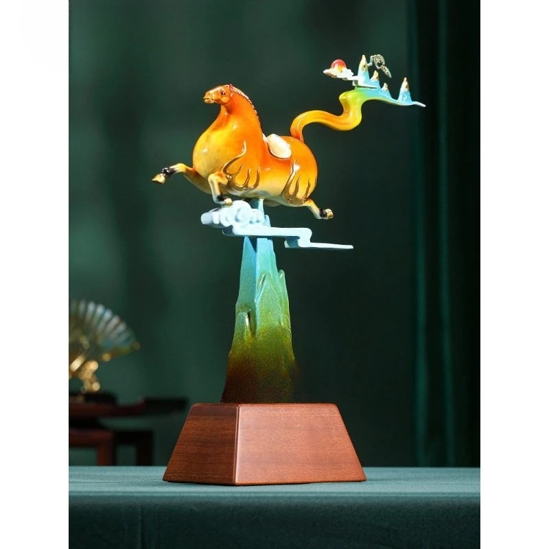 

Brass horse ornament is sent to the boss's office wine cabinet entrance craft decoration