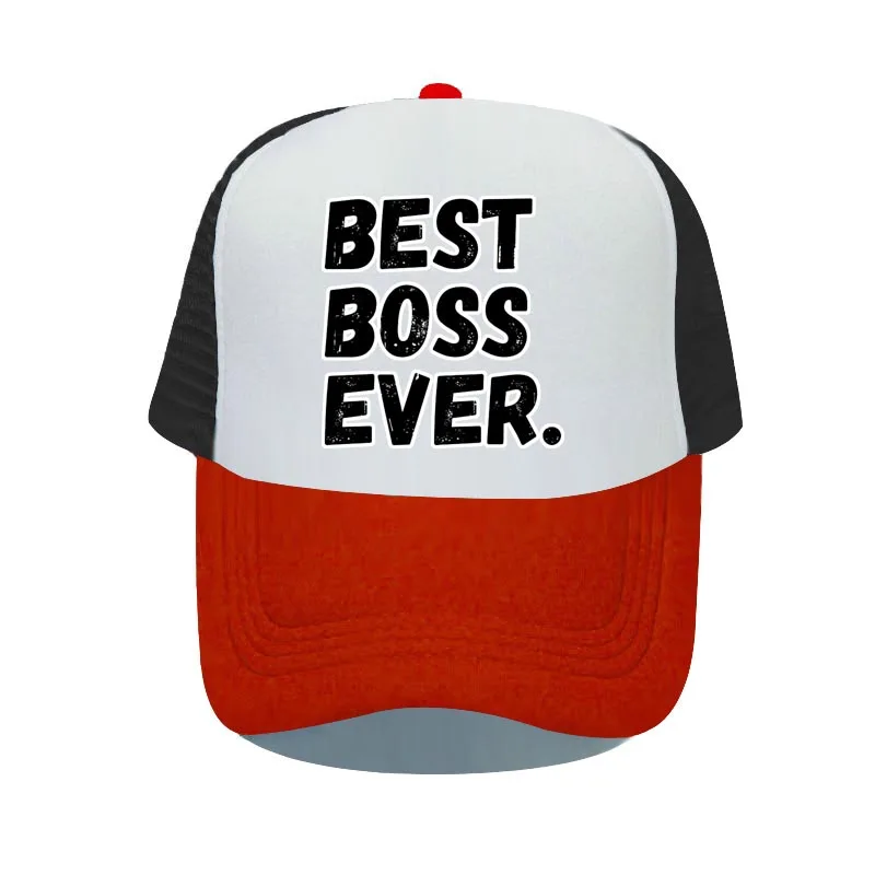 Spring Summer Bend Visor Mesh Baseball Cap Best Boss Ever Letters Trucker Hats Best Manager Gifts Supervisor Snapback Caps YP044