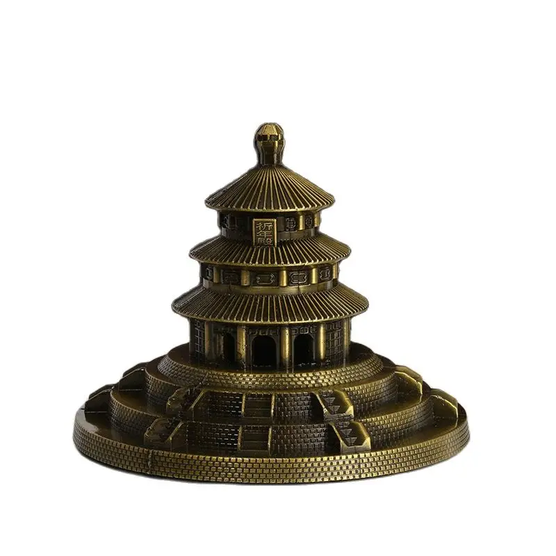 

Creative Home Decoration Alloy Temple Heaven Ancient Architectural Model Decoration Finished Product Living Room Home Decoration