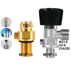 High Pressure Aluminum CO2 Aquarium Gas Cylinder Valve Inflation Top Needle TR21 for Aquatic Equipment
