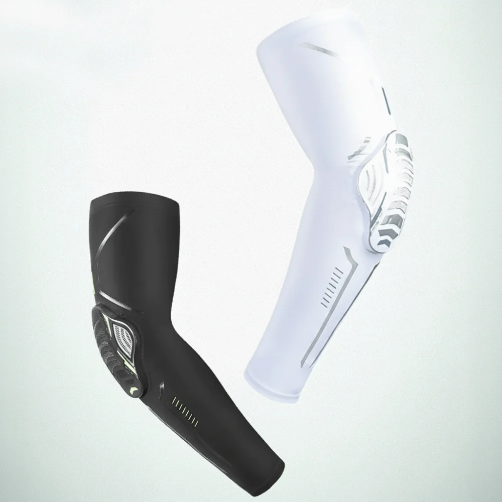 1 Pc Elastic Elbow Protectors Honeycomb Design Crash Proof Arm Protectors Shock-absorbing Compression Elbow Brace Basketball
