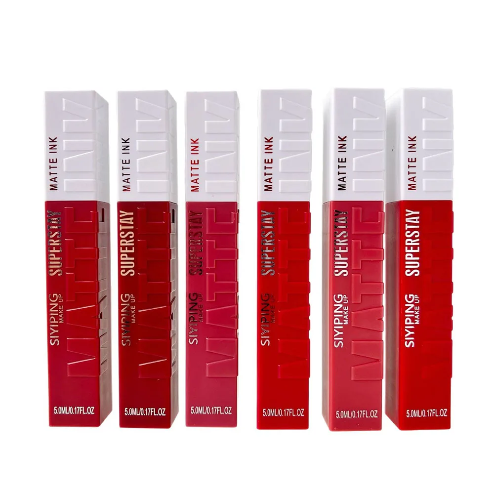 24Pcs Matte Lipstick 6Colors Set Long Lasting Waterproof Non-Sticky Lipstick  Women Lips Makeup Wholesale