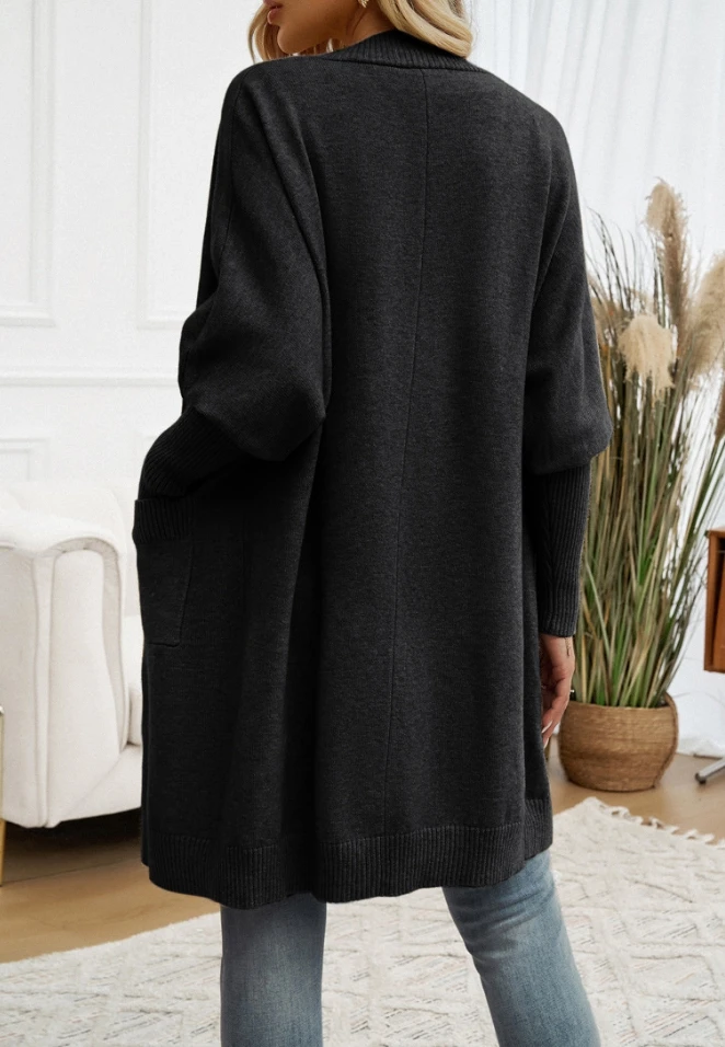 100pcs in stock women's batsleeved temperament cardigan solid color sweater jacket (Ships within 48 hours)
