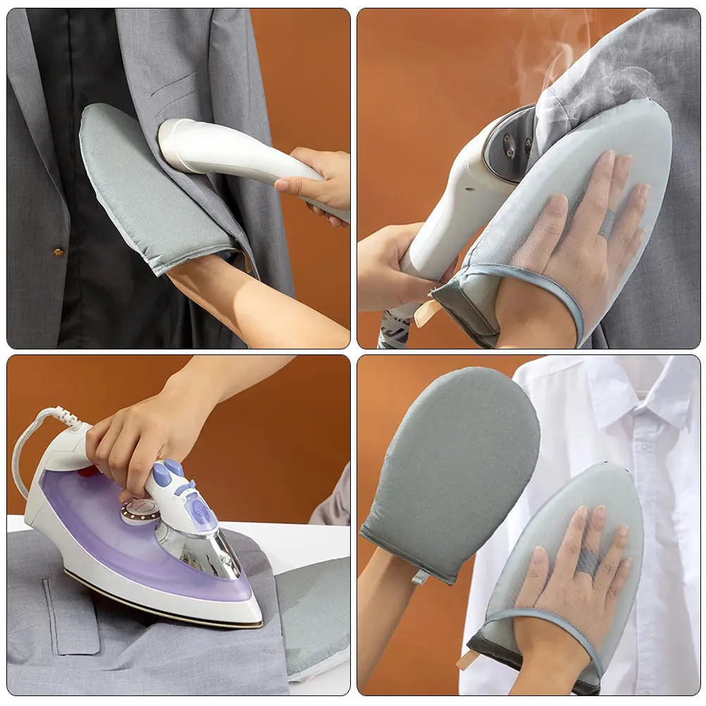 

2Pcs Handheld Ironing Board Insulation Ironing Gloves Heat Resistant Anti Scalding Garment Steamer Protective Gloves Convenient