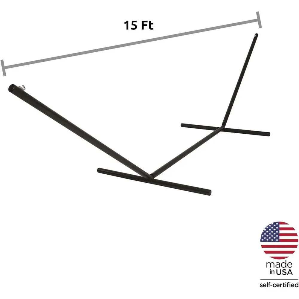 15 ft. Tri-Beam Steel Hammock Stand with Right Contion Design and e Shield Powder Coating, 600 LB Weight Capacity, Handcrafted i