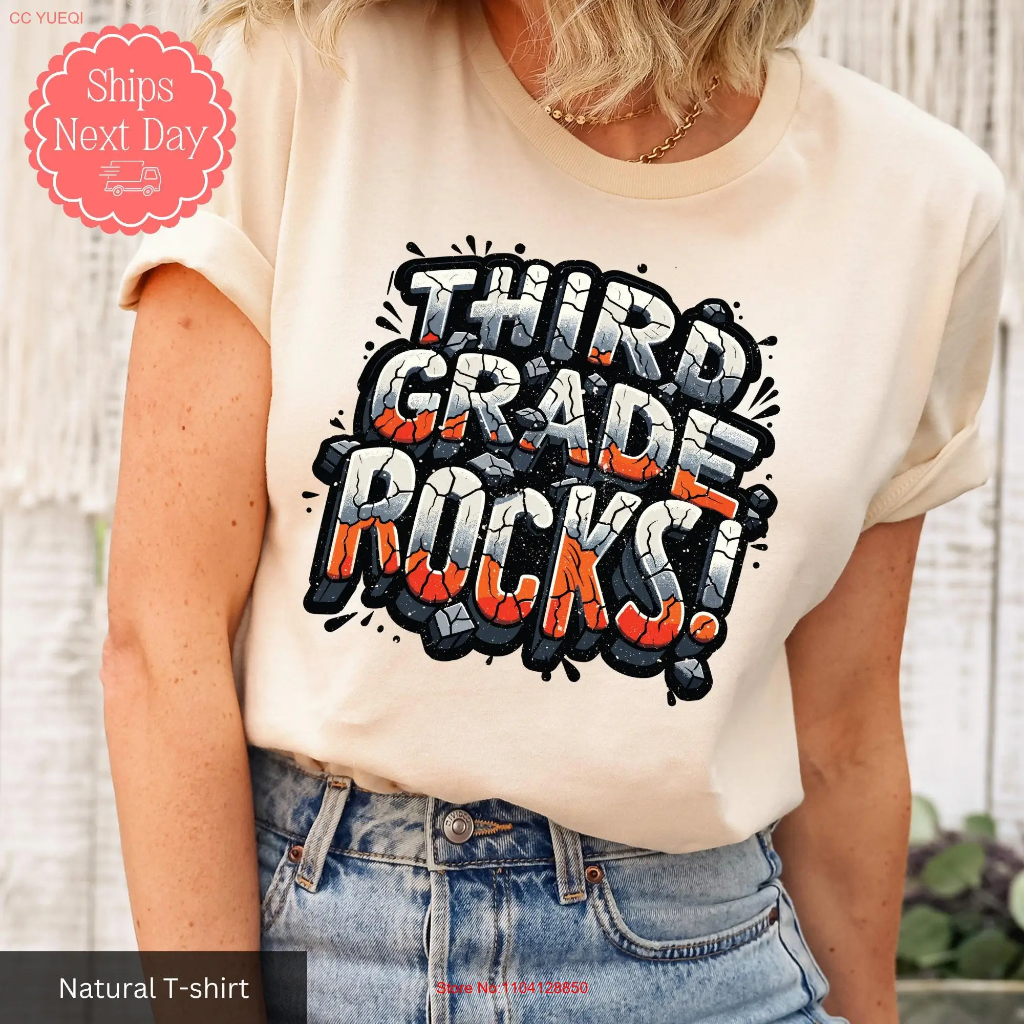 Third Grade Rock T Shirt 3rd Team Happy First Day of School Back To Classroom Crew Teacher Squad Comfort Colors