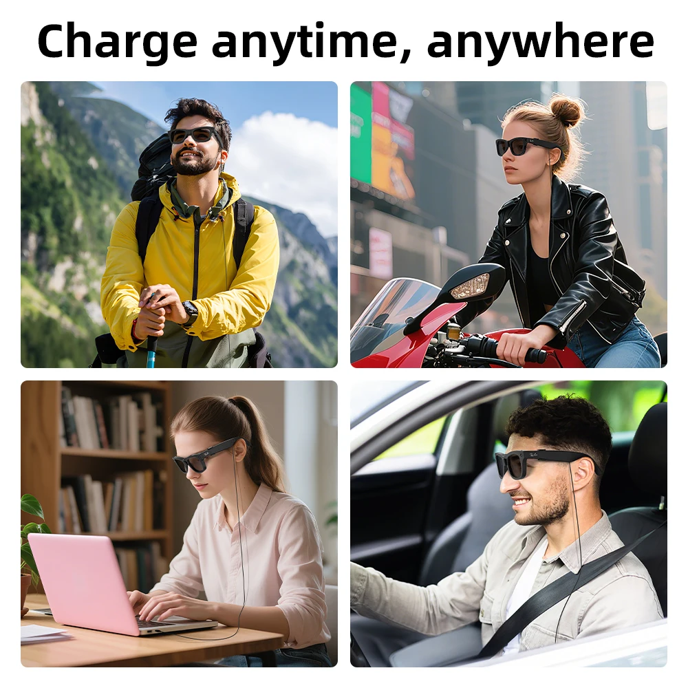 레이밴 메타 웨이파이어/스카일러/헤드라이너(GEN1 및 GEN2)용 HIBLOKS RW4006 RW4008 RW4012 휴대용 타입 C용 안경 충전 케이블