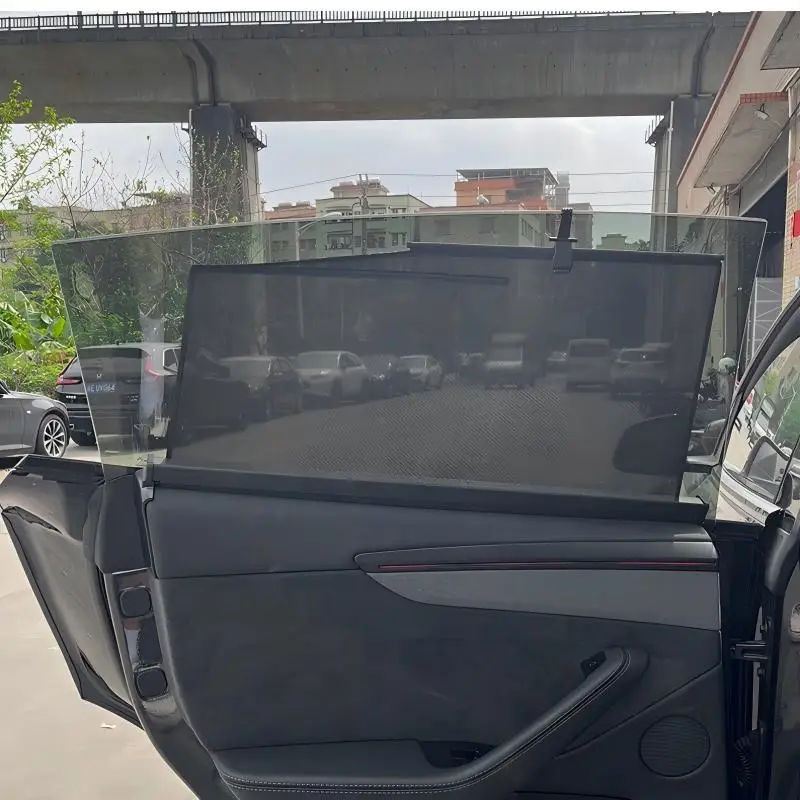 For Tesla New Model Y Juniper Retractable Car Window Sun Shade UV Protection Side Window Curtain Heat Insulation Privacy Screen