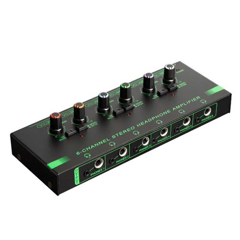 

6 Channels Mini Headphone Amplifier HA400 Ultra-Compact Stereo Audio Amplifier Earphone Amp for Music