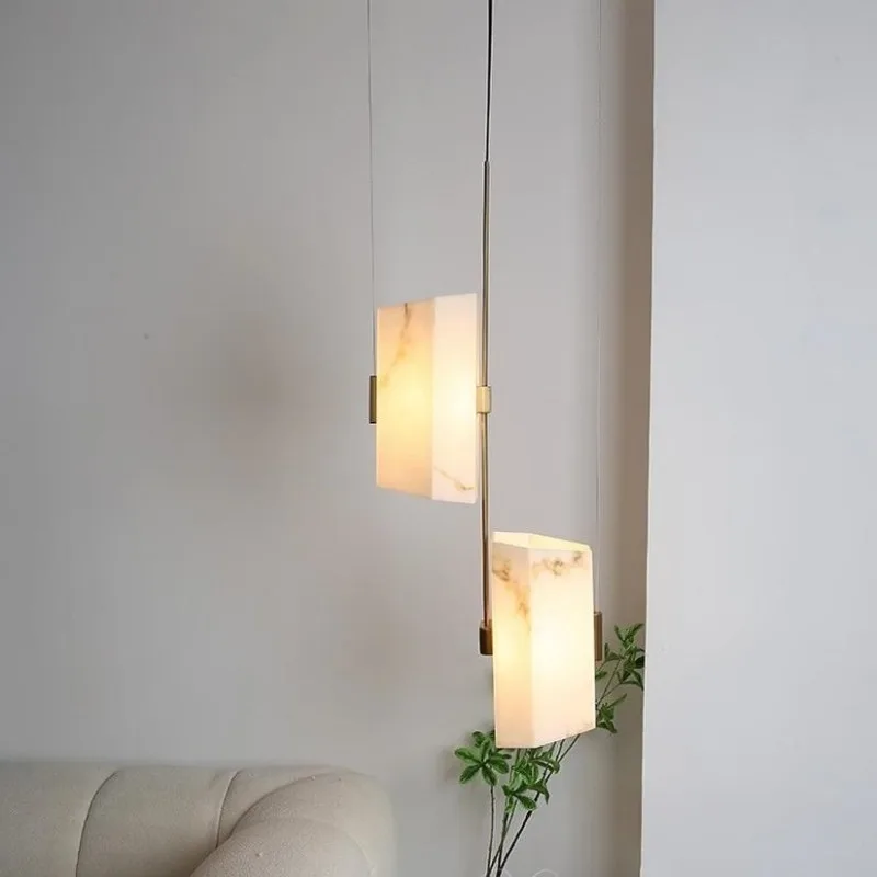 Acrylic Marble Grain Modern Simple Designer Pendant Lights Bedroom Bedside Chandelier Italian Room Decorative and Lamp