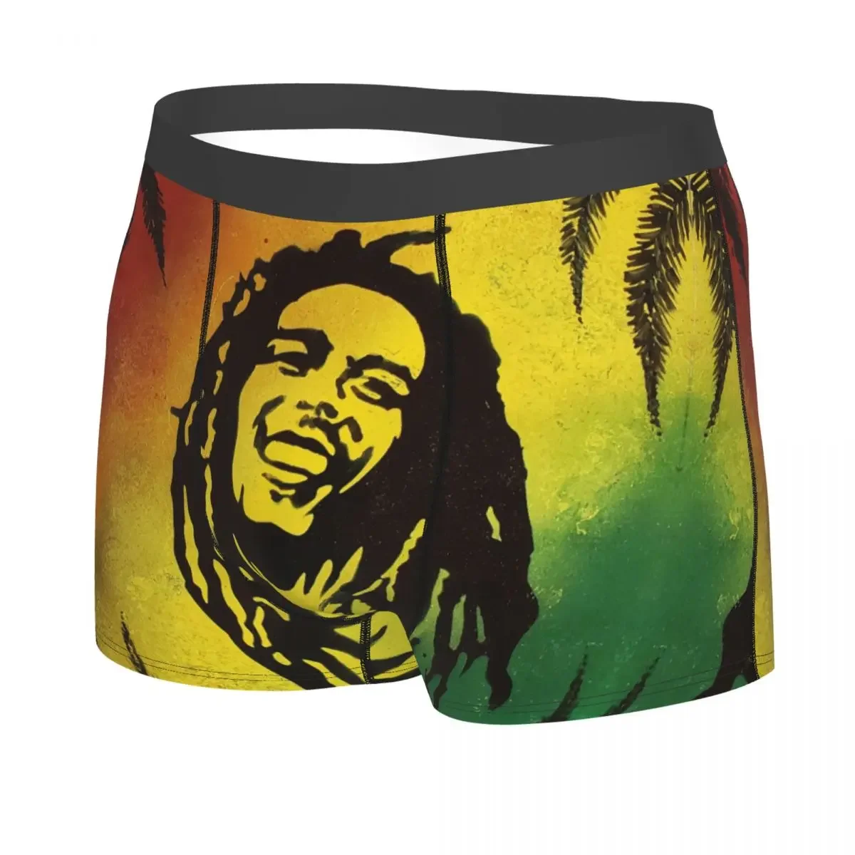 Male Sexy Jamaica Reggae Rock Bob Marley Underwear Boxer Briefs Breathbale Shorts Panties Underpants