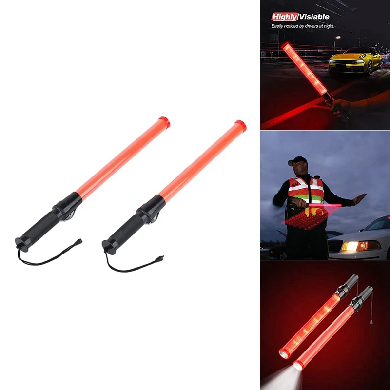 Traffic Batons, Traffic Control Stick,Safety Light Batons, Signal Batons For Parking And Airports, 16 Inches Black + Orange