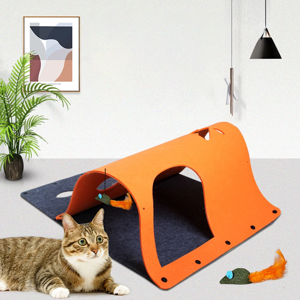 

1Pcs Pet Tunnel Cat Nest Orange Durable Multifunctional Cat Playground Exercise Supply Entertainment Exercise Toy