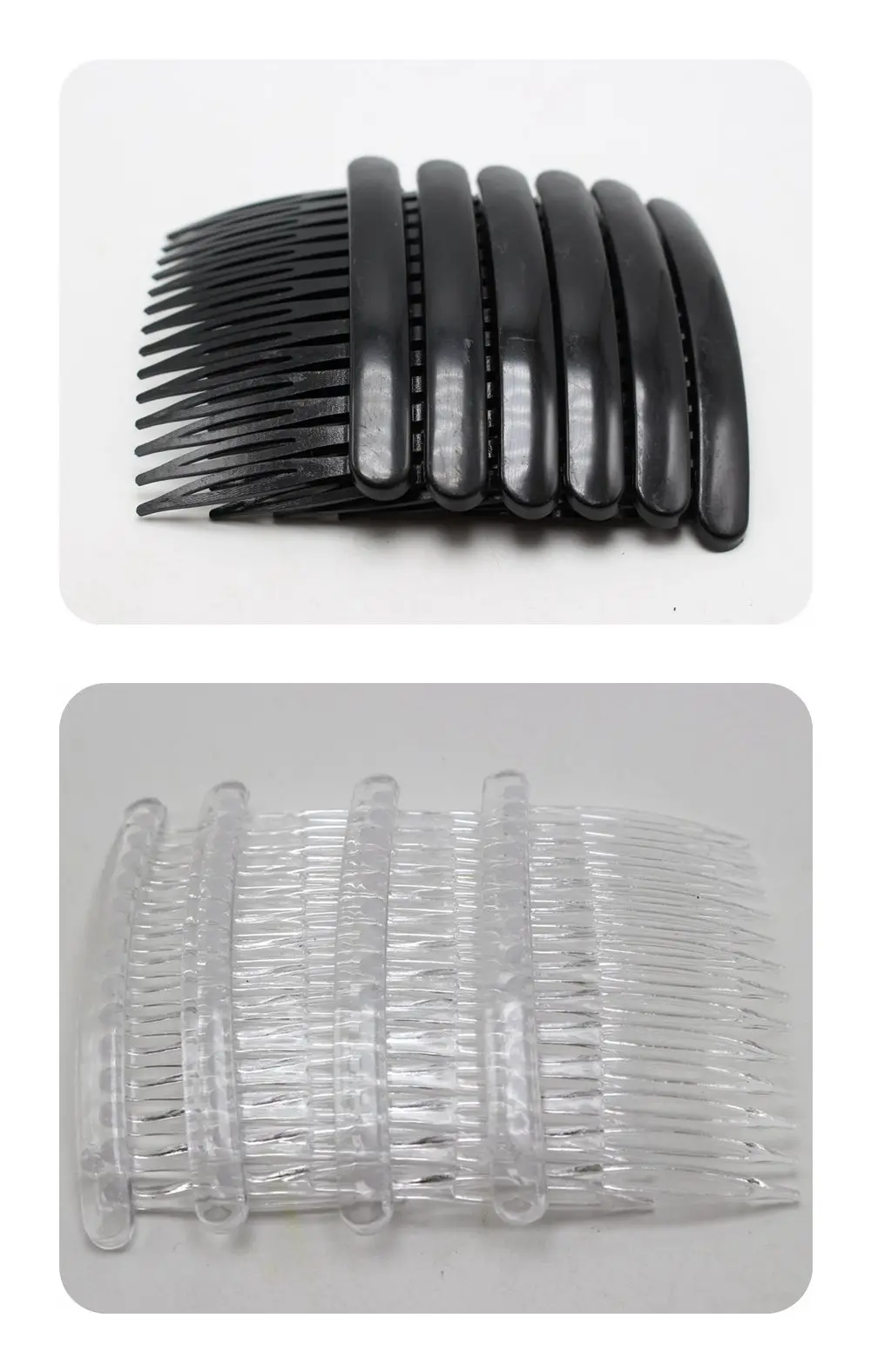 12  Plastic Hair Clips Side Combs Pin Barrettes 80-89mm for Ladies Craft