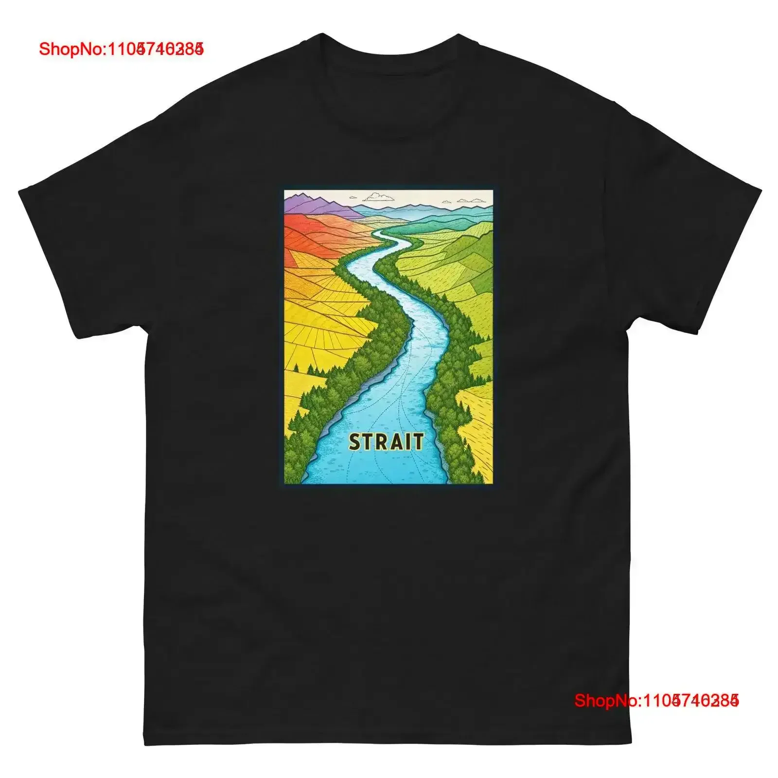 Strait Geographical Landscape Location Scenery T Shirt vintage Washed Stylish streetwear fashion Stretched Comfortable Slightly