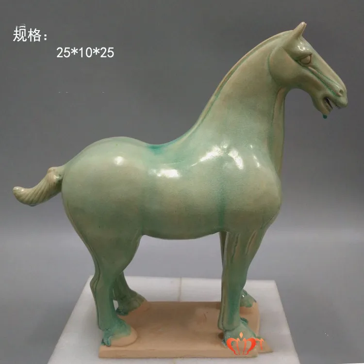 Rare ola Tangdyansty Clear water horse Tang Sancai horse Porcelain statue