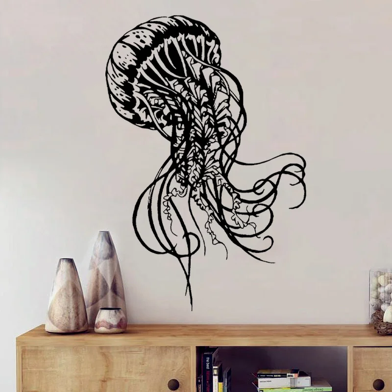 Jellyfish Sea Wall Decals Bathroom Jelly Fish Sticker Ocean Animal Vinyl Art Home Decoration Room Bedroom Washroom Murals Y-05