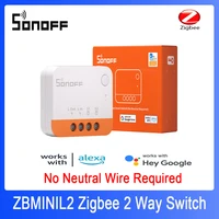 SONOFF ZBMINIL2 ZBMINI Extreme Zigbee interruptor inteligente No requiere neutro interruptor de módulo de 2 vías funciona con Control de aplicación Alxea eWelink