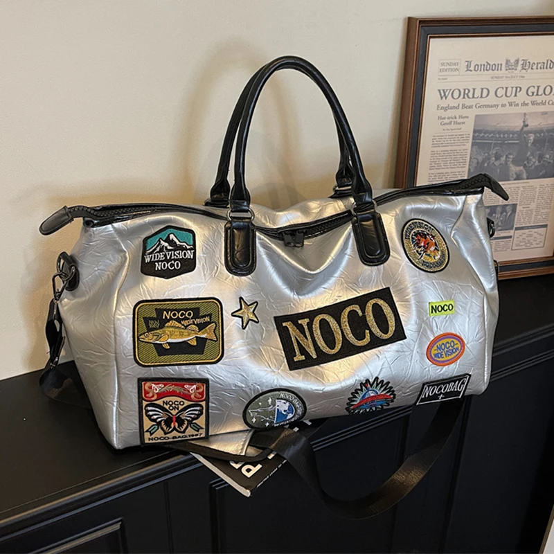 Fitness Travel Bag Suitable for Both Men and Women, Can Be Carried by Hand, Worn over the Shoulder or Cross-Body， Pu Leather Bag
