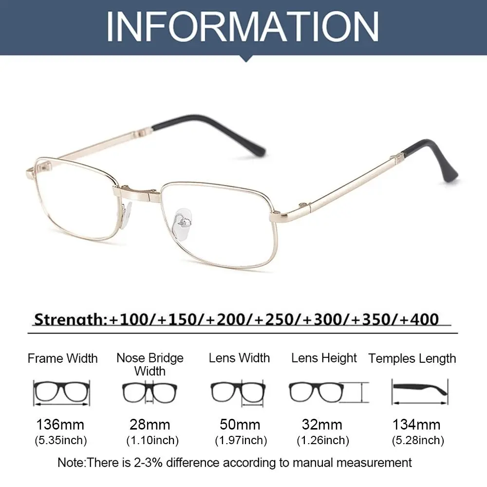 نظارات قراءة بلو راي المضادة للضوء الأزرق قابلة للطي لحماية العين، نظارات قصر النظر الشيخوخي خفيفة الوزن