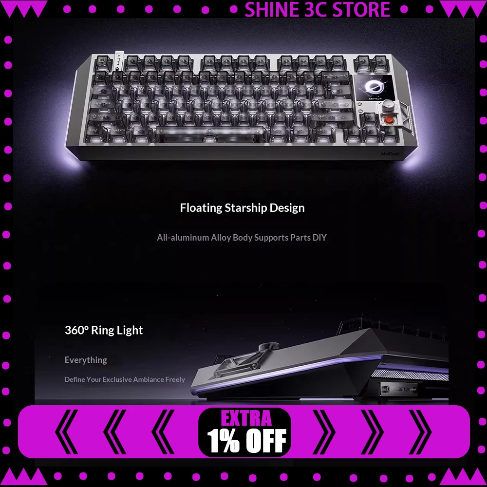 

MelGeek Singularity Series Esports Keyboard MelGeek Optical UI Engine And High Brush OLED Screen Wired Keyboard Pc Accessories