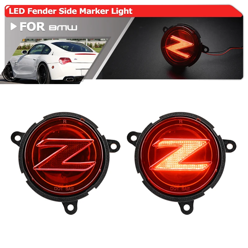 For BMW Z4 E85 Roadster E86 Coupe 2006-2008 Z Style Rear Bumper Reflector Light Led Fender Flare Side Marker Lamp 63147046039