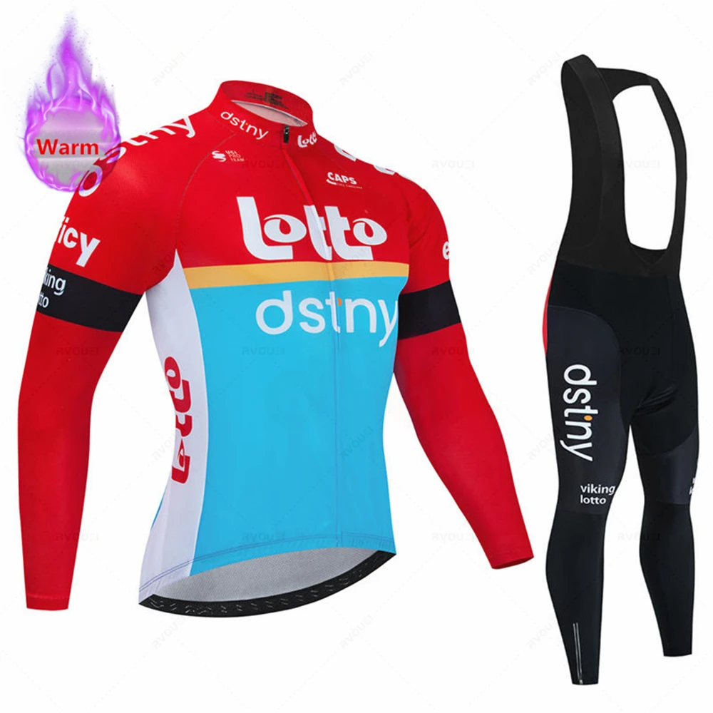 New Lotto Winter Cycling Jersey Set Ropa Ciclismo Thermal Fleece Bicicleta Clothing MTB Bicycle Racing Uniform Road Bike Clothes