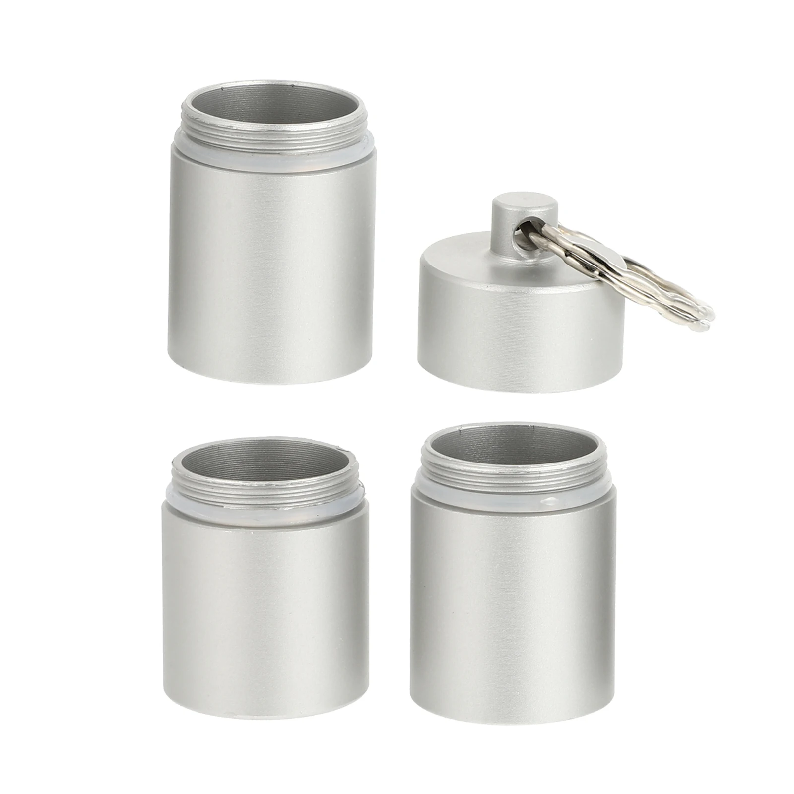 

Aluminum Alloy Mini Pill Bottle Three grid Medicine Holder Portable Lightweight Compact Case Keychain Pendant Travel Outdoor