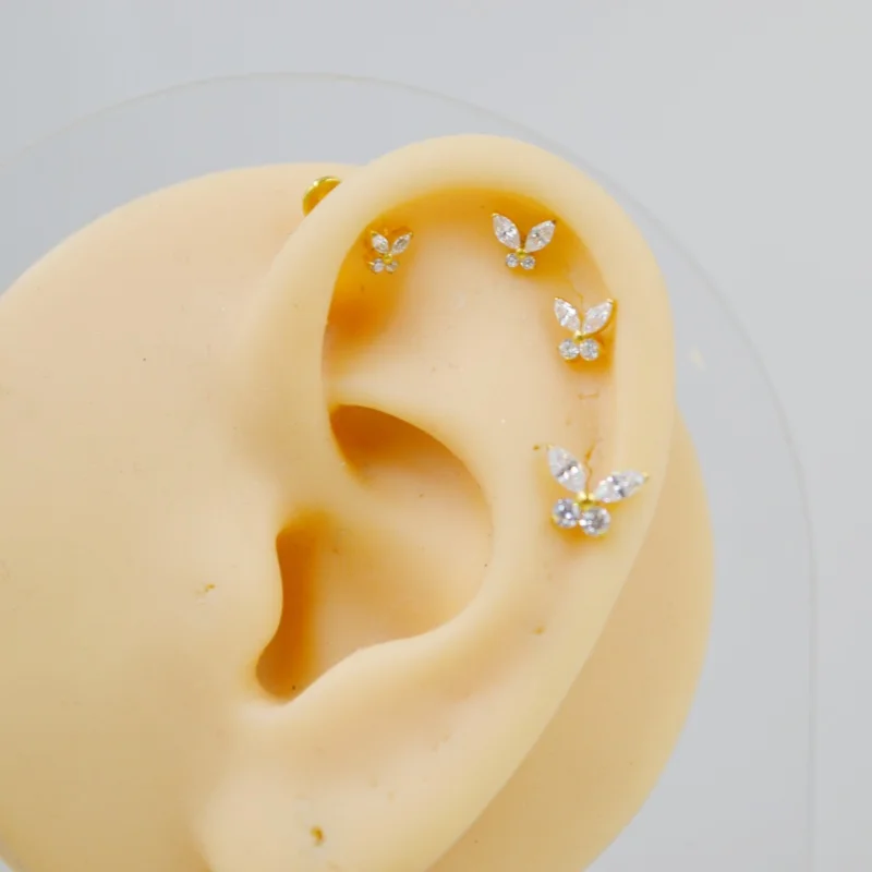 Großhandel 10 Stück G23 Titan ASTM F136 Körperschmuck CZ Lippen-Labret-Stab Ohr-Helix-Tragus-Rook-Stab – Detail 5