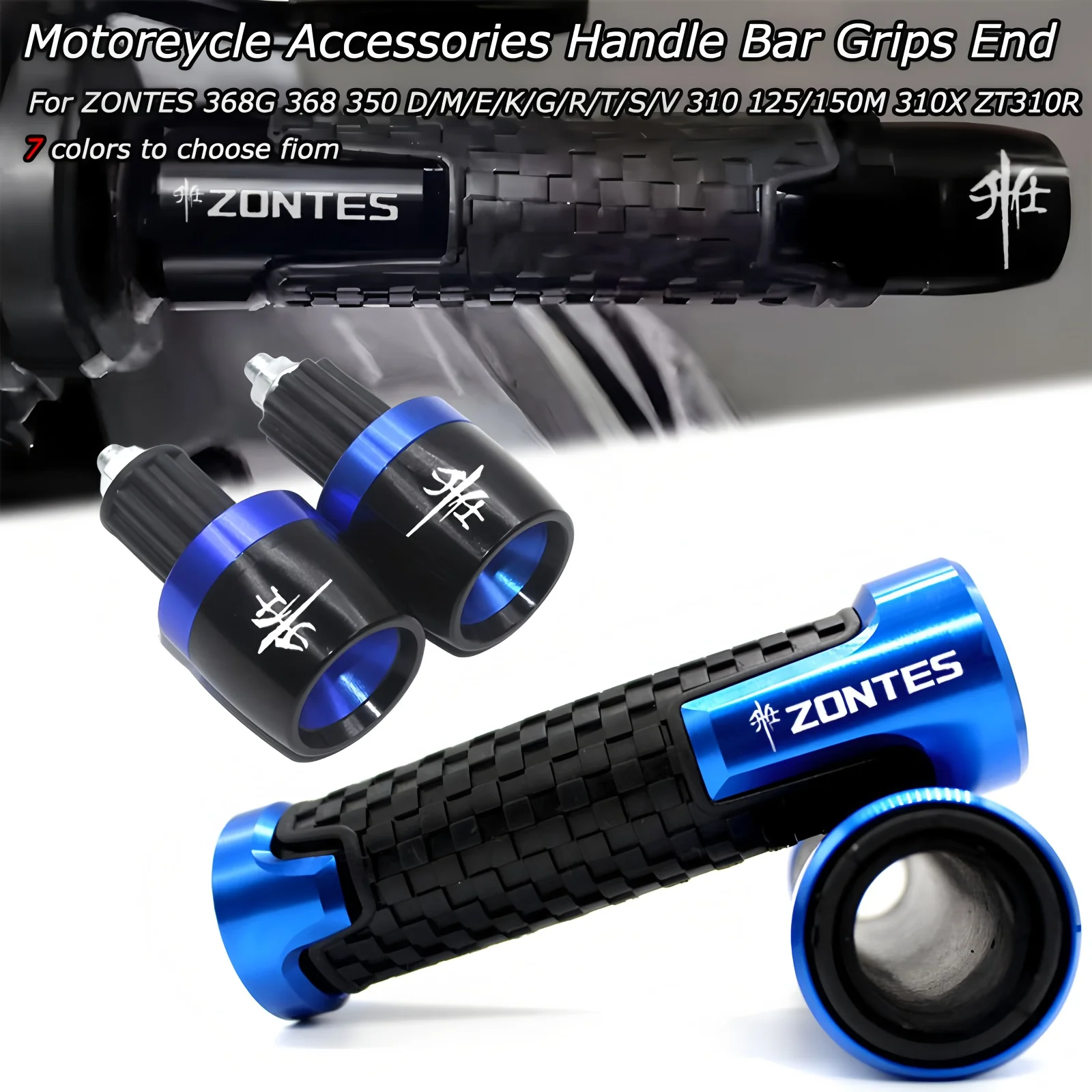 Ajuste para ZONTES 368G 368 350 D/M/E/K/G/R/T/S/V 310R 310X 310V ZT125 T310 GK350 ZT250 motocicleta CNC empuñaduras de mano tapa de extremo de barra de mango