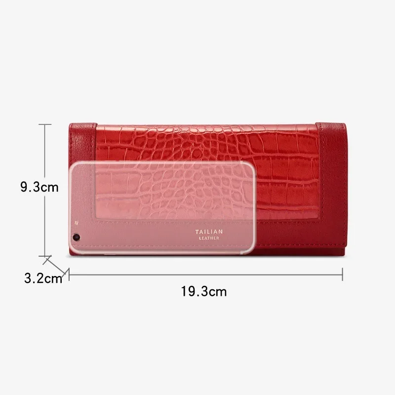 Portefeuille long en cuir pour femme, porte-cartes d'identité, pochette pour téléphone, sac à main pour femme, designer de marque, nouveau