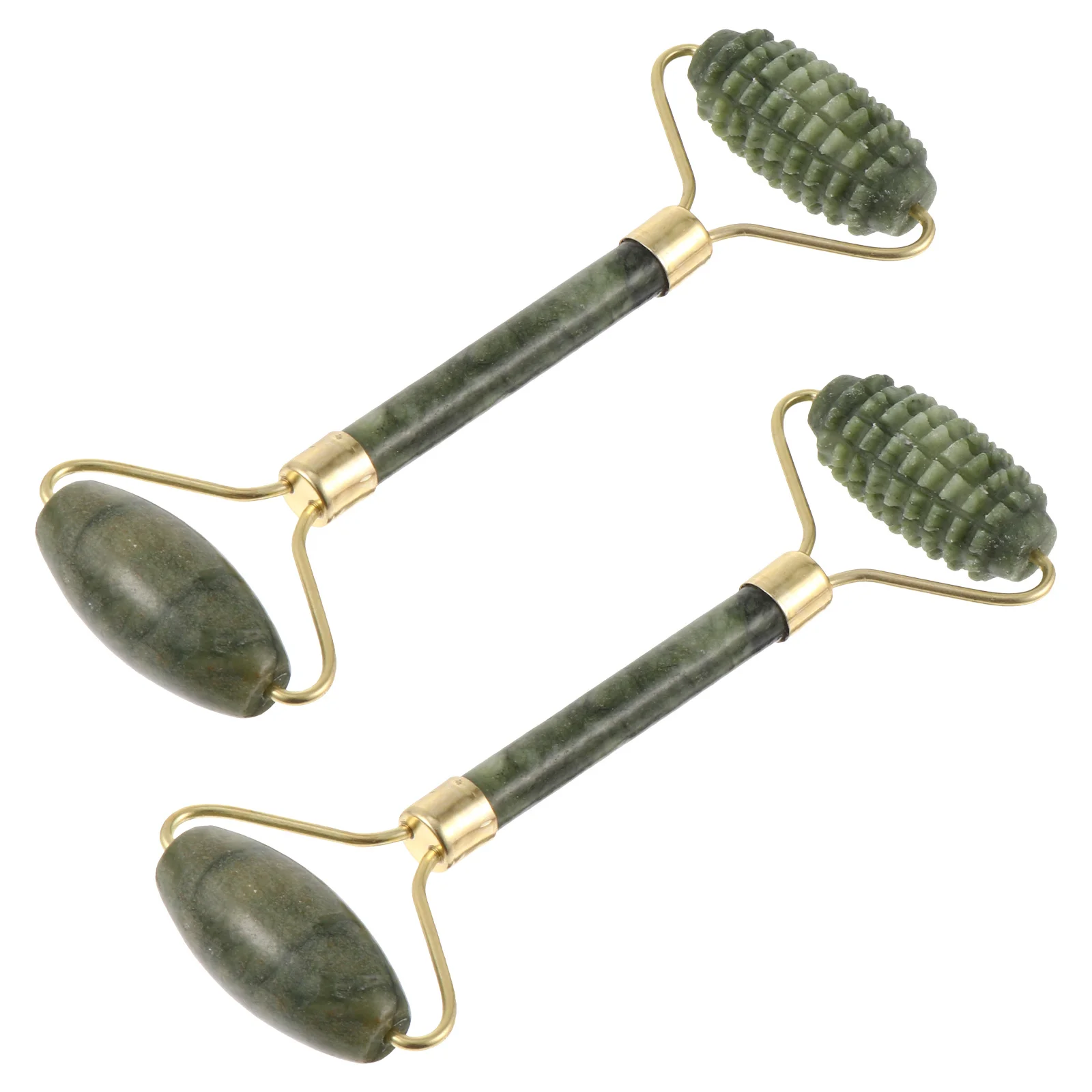 2Pcs Premium Jade Roller Facial Massager Gua Sha Tool for with Cream Absorption Cooling Relaxing Long Lasting Easy