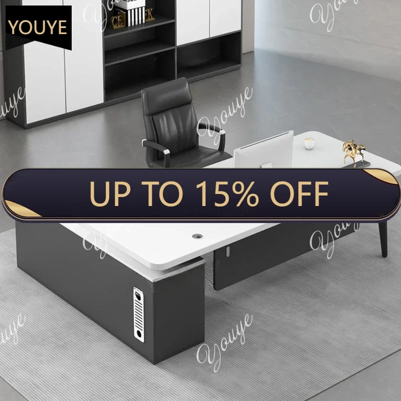 

Q напольные ящики для хранения офисного стола, роскошная рабочая книжная полка, европейский современный офисный стол Boss, высококачественная мебель для бюро Meuble