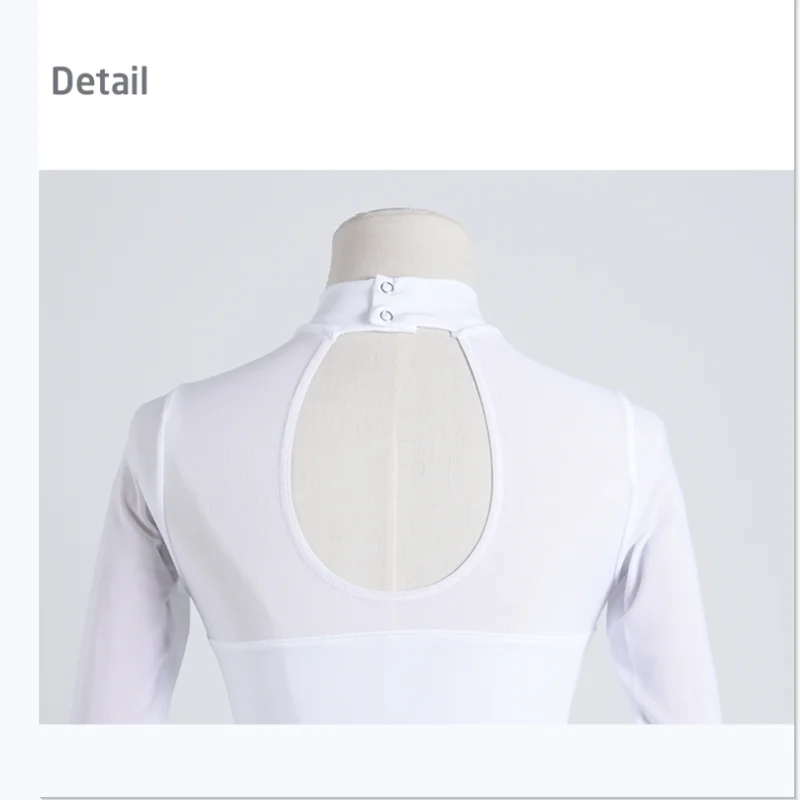 Vrouwen Ballet Turnpakje Mesh Hoge Hals Coltrui Gymnastiek Turnpakje Meisjes Stretch Zwart Wit Ballet Bodysuit Volwassen Dans Kostuums