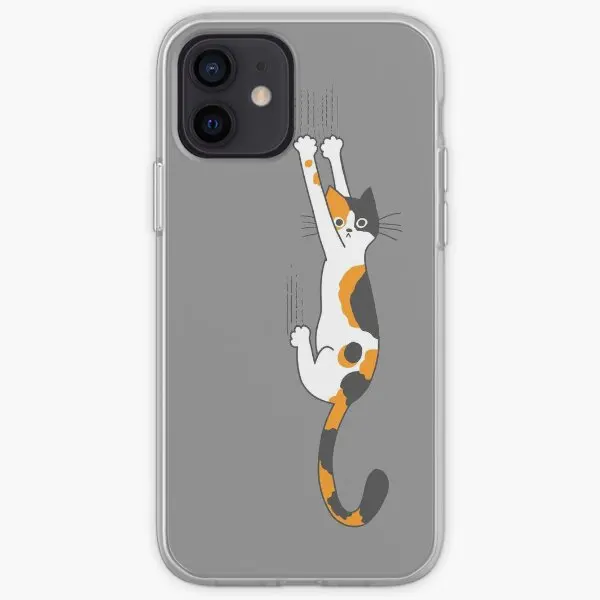 Calico Cat Hanging On Iphone Tough Case  Phone Case Customizable for iPhone 6 6S 7 8 Plus 11 12 13 14 Pro Max Mini X XS XR Max