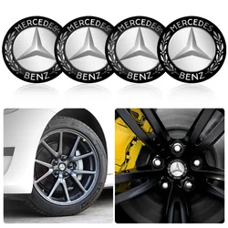 For Mercedes Benz AMG A/B/C/E/S Class C200L W211 W212 W213 4Pcs 56mm Car Tyre Wheel Center Hub Cap Badge Sticker Car Accessories