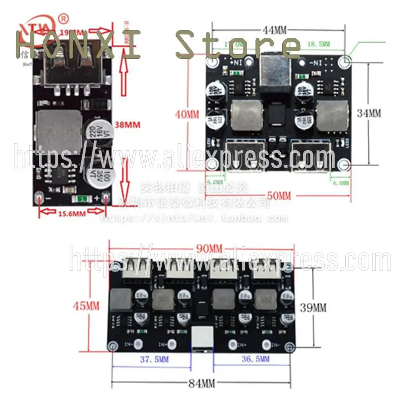 1 buah modul dc step-down 12V 24V QC3.0 isi daya cepat satu bantalan telepon USB mendukung apple huawei FCP