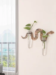 Wooden Wall Planters Snake shaped Plants Plant Propagation Station Wall Hanging Decor Gift for Women Plant Lovers Gift Crafts