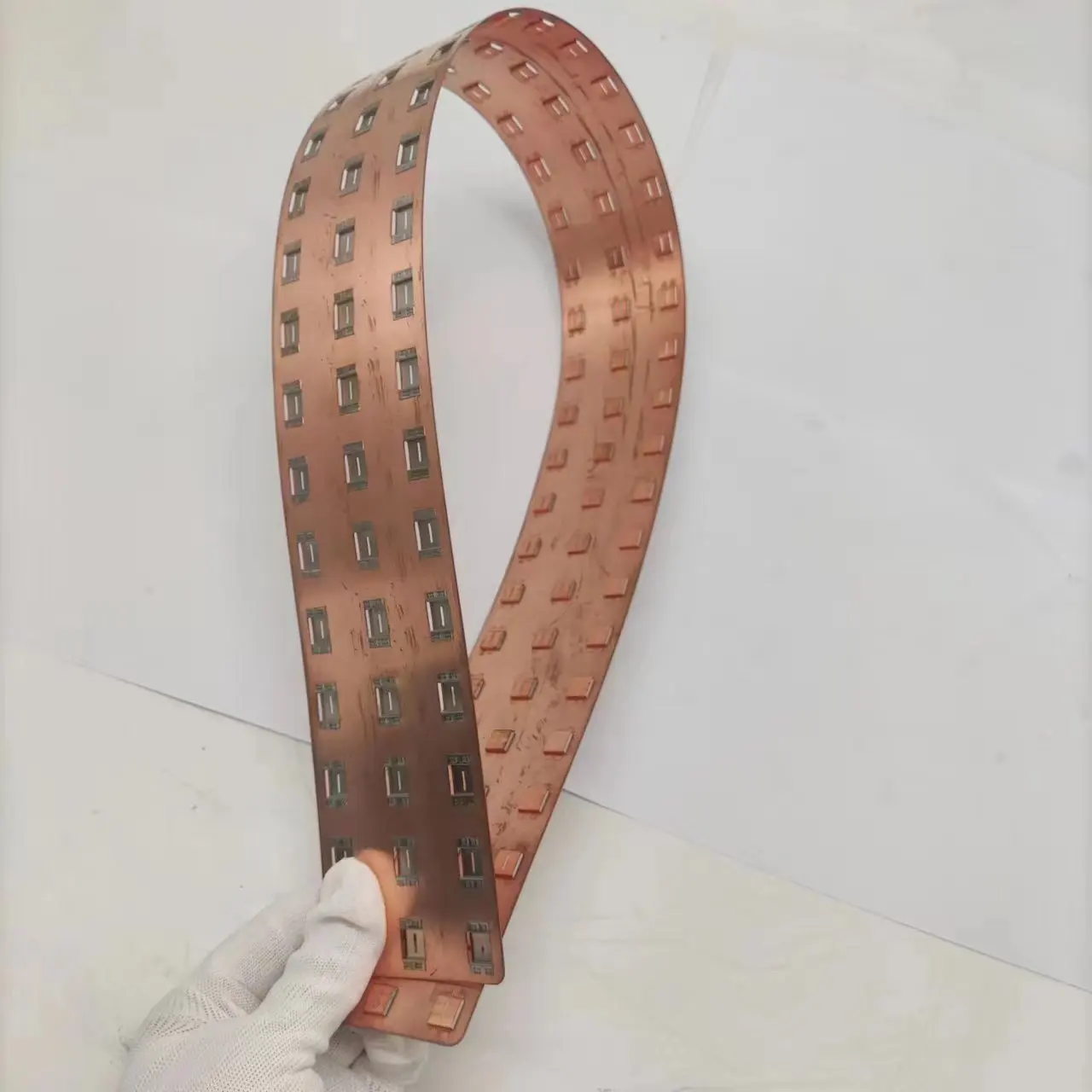 WELLGO 21700 Copper Bus Bar 3P 0.3mm Straight Row Or Dislocation Sort Length 800mm Cutting And Welding Copper Nickel Bars