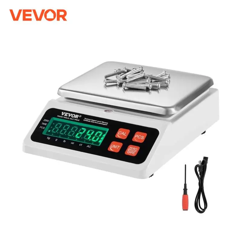 VEVOR 10kg x 0.1g Digital Counting Scale Electronic Laboratory Balance with LED Screen Table Top Scale for Industrial Weighing