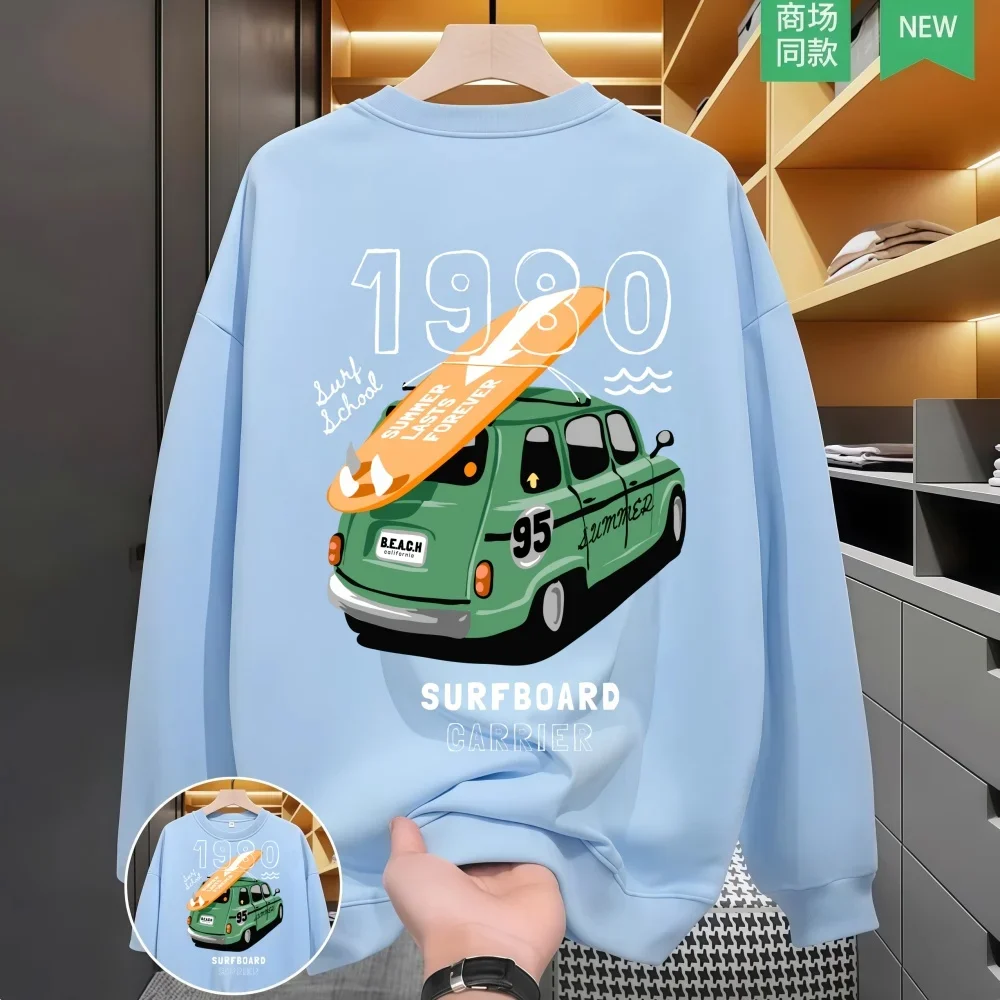 Bedruckter und samtiger Eltern-Kind-Pullover im Frühling und Herbst, eine Familie mit drei modischen und coolen Familienkleidung